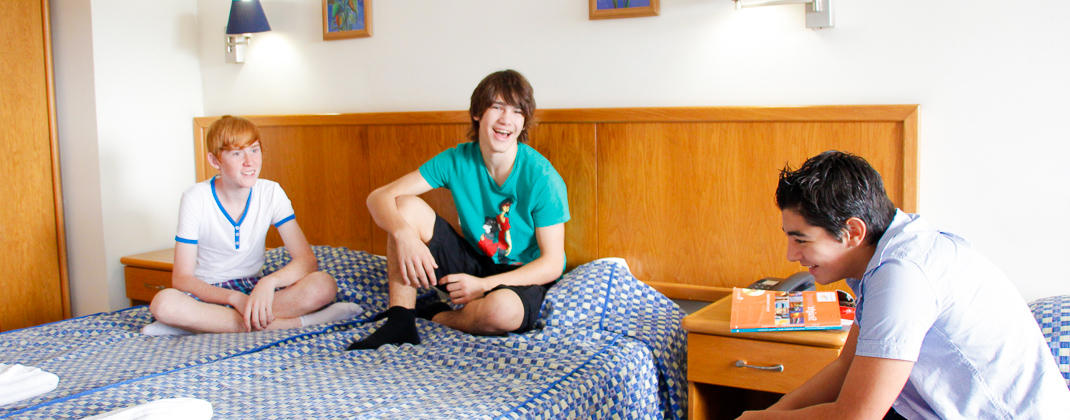 Students in a shared junior residence room